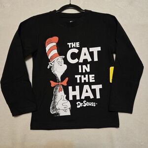 Dr. Seuss Black 'The Cat in the Hat' Kids Shirt Size 7